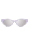 Givenchy Day 56mm Mirrored Cat Eye Sunglasses In Purple/silver Mirror
