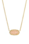 Kendra Scott Elisa Birthstone Pendant Necklace In Rose Quartz