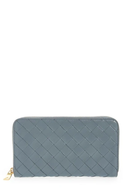 Bottega Veneta Intrecciato Leather Continental Wallet In Thunder-gold
