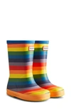 Hunter Unisex Original First Classic Mini Rainbow Boots - Toddler, Little Kid In Multicoloured