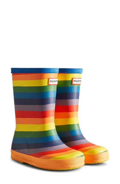 Hunter Unisex Original First Classic Mini Rainbow Boots - Toddler, Little Kid In Rainbow Multi