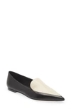 Aeyde Martha Two-tone Leather Loafers In Black/ Creamy