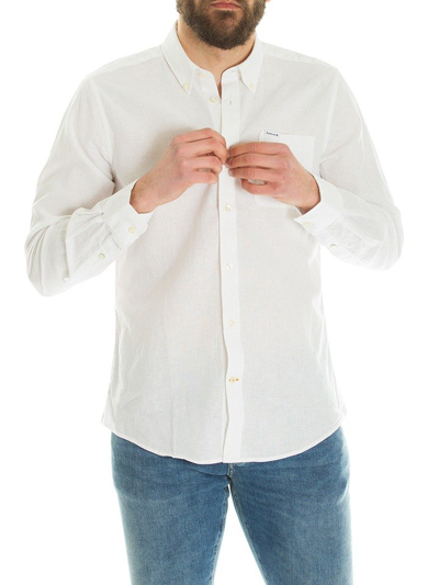 Barbour Buttoned Long In White