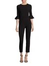 BLACK HALO BROOKLYN BELL-SLEEVE CROPPED JUMPSUIT,0400092465172