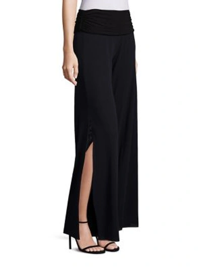 Fuzzi Tulle Palazzo Pants, Black In Nero