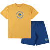 CONCEPTS SPORT CONCEPTS SPORT GOLD/ROYAL GOLDEN STATE WARRIORS BIG & TALL T-SHIRT & SHORTS SLEEP SET