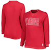 PRESSBOX PRESSBOX CRIMSON OKLAHOMA SOONERS SURF PLUS SIZE SOUTHLAWN WAFFLE-KNIT THERMAL TRI-BLEND LONG SLEEVE