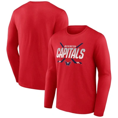 Fanatics Branded Red Washington Capitals Covert Long Sleeve T-shirt