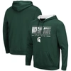 COLOSSEUM COLOSSEUM GREEN MICHIGAN STATE SPARTANS SLASH STACK 2.0 PULLOVER HOODIE