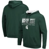 Colosseum Men's Green Michigan State Spartans Slash Stack 2.0 Pullover Hoodie In Green