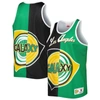 Mitchell & Ness Men's  Black, Green La Galaxy Sublimated Split Logo Tank Top In Black