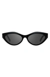 Givenchy Day 56mm Mirrored Cat Eye Sunglasses In Black/gray Mirror