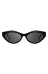 Givenchy Day 56mm Mirrored Cat Eye Sunglasses In Shiny Black