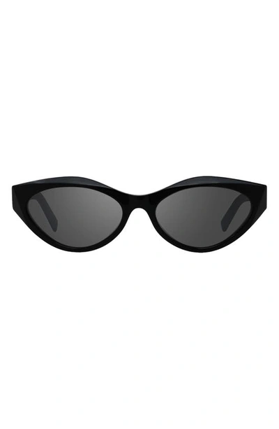 Givenchy Day 56mm Mirrored Cat Eye Sunglasses In Black/gray Mirror