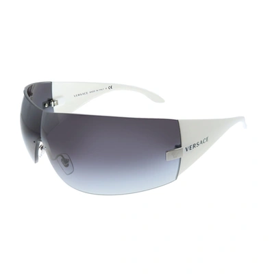 Versace Ve 2054 10008g Womens Shield Sunglasses In Silver