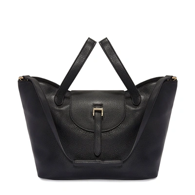 Meli Melo Thela Black Leather Tote Bag For Women