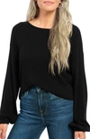 Splendid Georgie Ribbed Sweater In Black