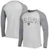 CONCEPTS SPORT CONCEPTS SPORT HEATHER GRAY LAS VEGAS RAIDERS LEDGER RAGLAN LONG SLEEVE HENLEY T-SHIRT