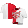 Zoozatz Women's  Crimson, White Alabama Crimson Tide Colorblock Cropped T-shirt In Scarlet