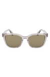 Ferragamo Gancini 55mm Rectangular Sunglasses In Transparent Grey