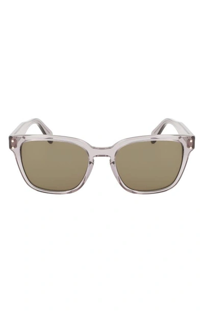 Ferragamo Gancini 55mm Rectangular Sunglasses In Transparent Grey