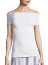Helmut Lang Boat Neck White Seamless Top In Optic White