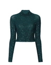 LAPOINTE CASHMERE SEQUIN CROPPED TOP