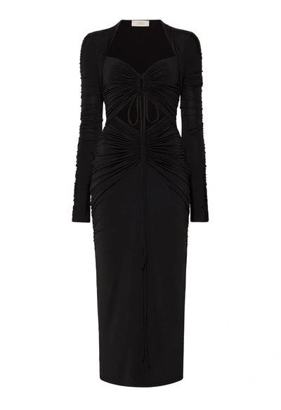 Lapointe Jersey Drawstring Dress In Black
