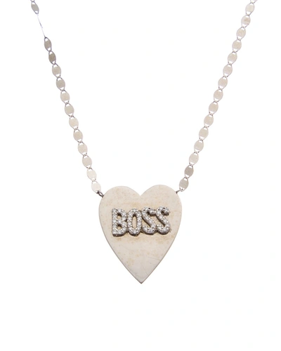Lana Jewelry 14k Diamond Boss Heart Necklace In White