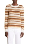 MAX MARA COLONIA STRIPE MOHAIR & WOOL BLEND CREWNECK SWEATER