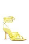 Black Suede Studio Lana Strappy Sandal In Chartreuse