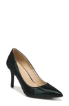 Naturalizer Faelyn Womens Cushioned Footbed Pointed Toe Pumps In Midnight Clover Green Leather