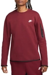 Nike Men's  Sportswear Tech Fleece Crew Sweatshirt In Red