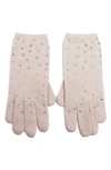 Carolyn Rowan Accessories Crystal Cashmere Gloves In Light Pink