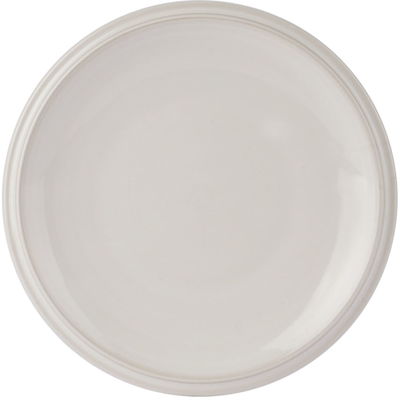 Bklyn Clay White Saturn Dinnerwear Sandwich Plate In White Gloss