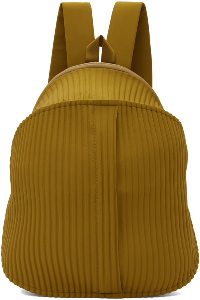 Pleats Please Issey Miyake Yellow Arc Backpack In 52 Yellow