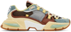Dolce & Gabbana Airmaster Sneaker In A Mix Of Materials In Grey/brown