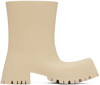 Balenciaga Trooper Block-heel Rubber Boots In Beige