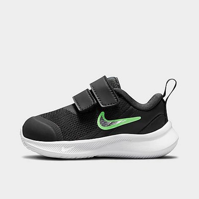 Nike Kids' Toddler Star Runner 3 Hook-and-loop Running Shoes In Black/dark Smoke Grey/green Strike/chrome