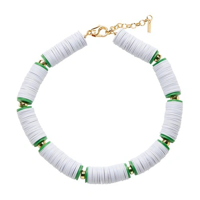 Eliou Julez Gold-plated Bead Necklace In White Green