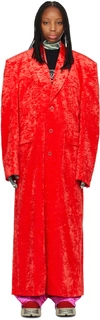 VETEMENTS RED BUTTON UP COAT