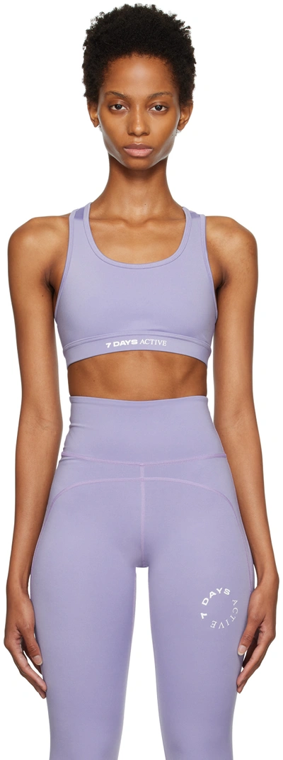 7 Days Active Kk Stretch Racerback Sports Bra In Lavender Violet