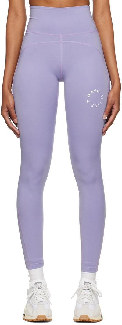 7 Days Active Purple Rivet Sport Leggings In Lavender Violet