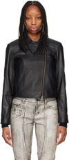 Vince Classic Leather Jacket In Black-001blk