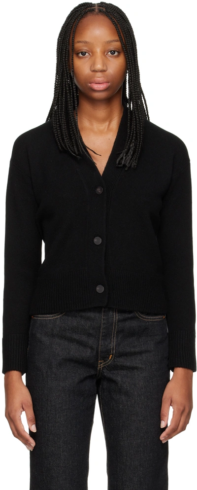 Vince Black Boxy Cardigan In Black-001blk