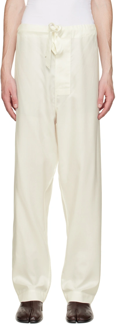 Maison Margiela Off-white Wide-leg Trousers In 101