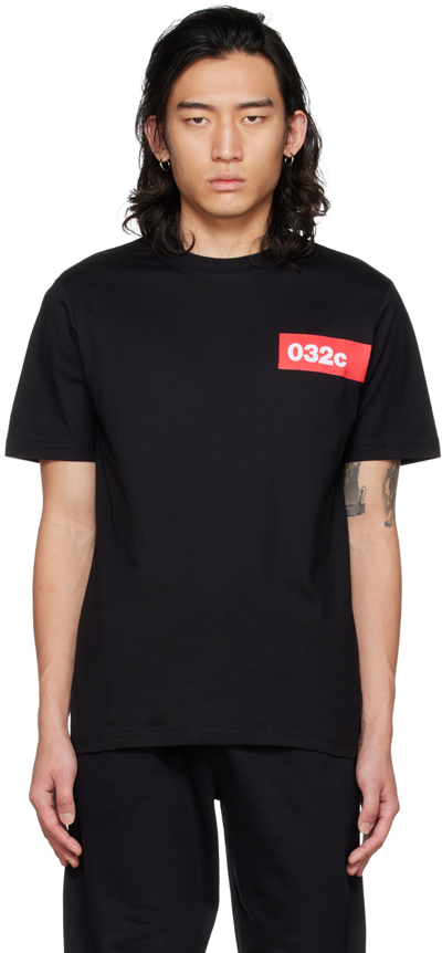 032c Taped Tee Black Cotton T-shirt With Chest Logo - Taped Tee