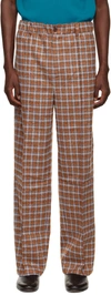 Wales Bonner Harmonic Wide-leg Checked Virgin Wool And Mohair-blend Tweed Trousers In Brown Multi