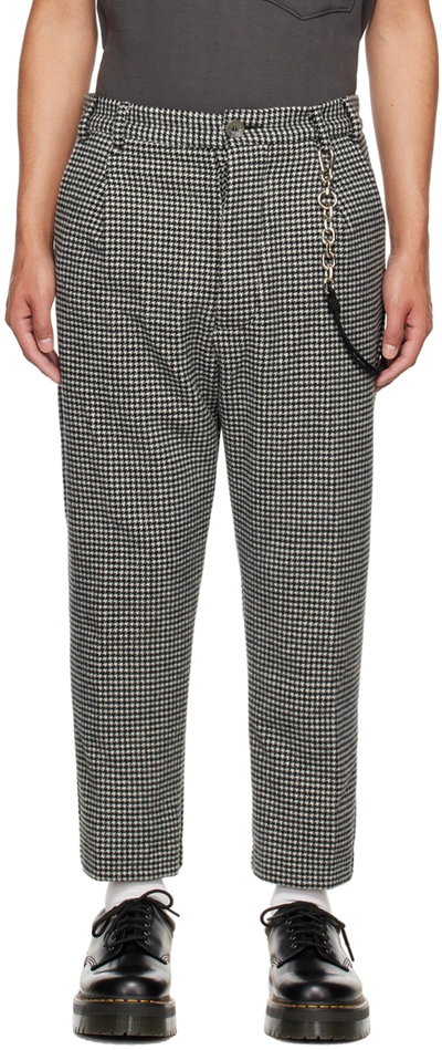 Song For The Mute Black & White Tapered Trousers In Black / White