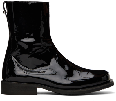 Our Legacy Black Camion Boots In Black Patent Leather